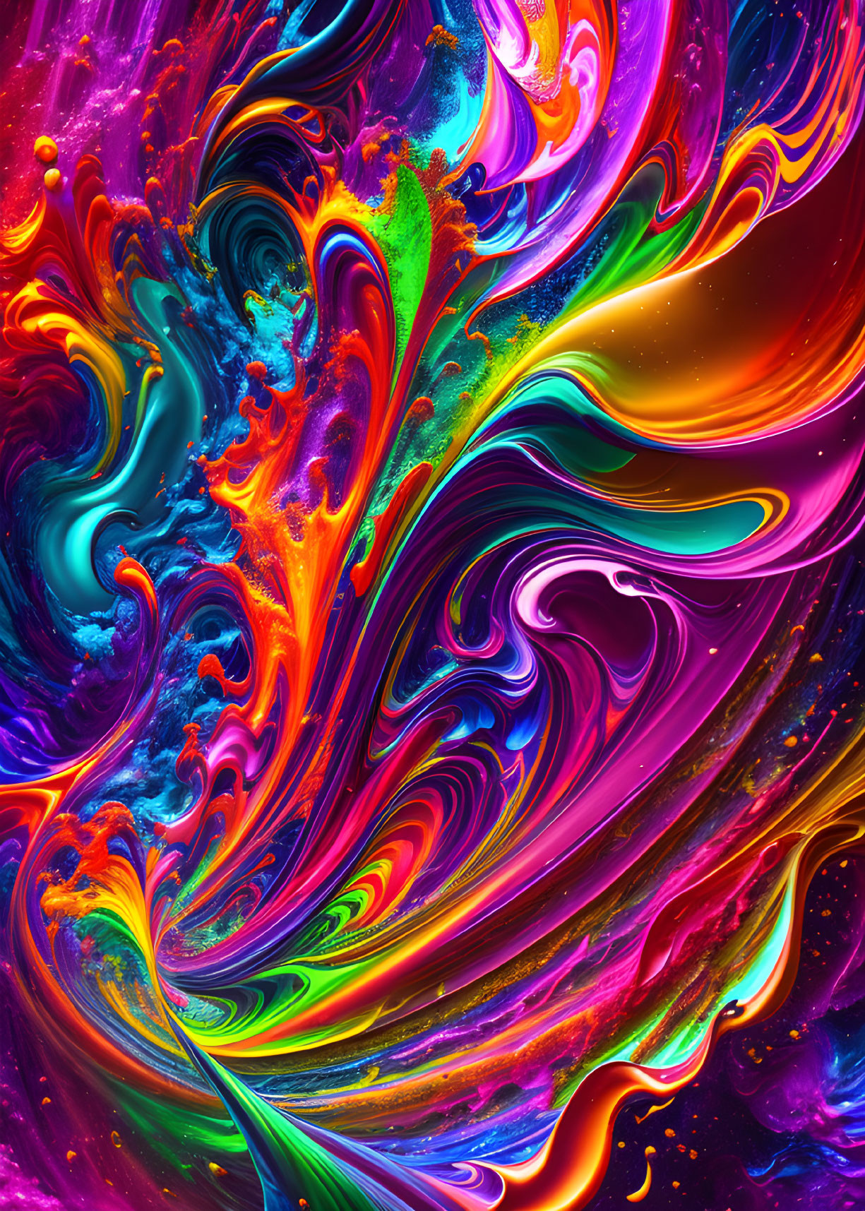 Colorful Abstract Art with Swirling Psychedelic Patterns