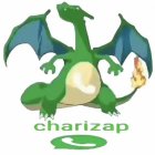 Stylized green dragon with large wings and flame tail, "Granzon" in green font