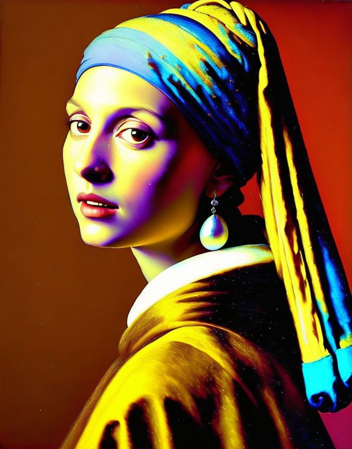 Vivid reinterpretation of classic painting with modern digital art style