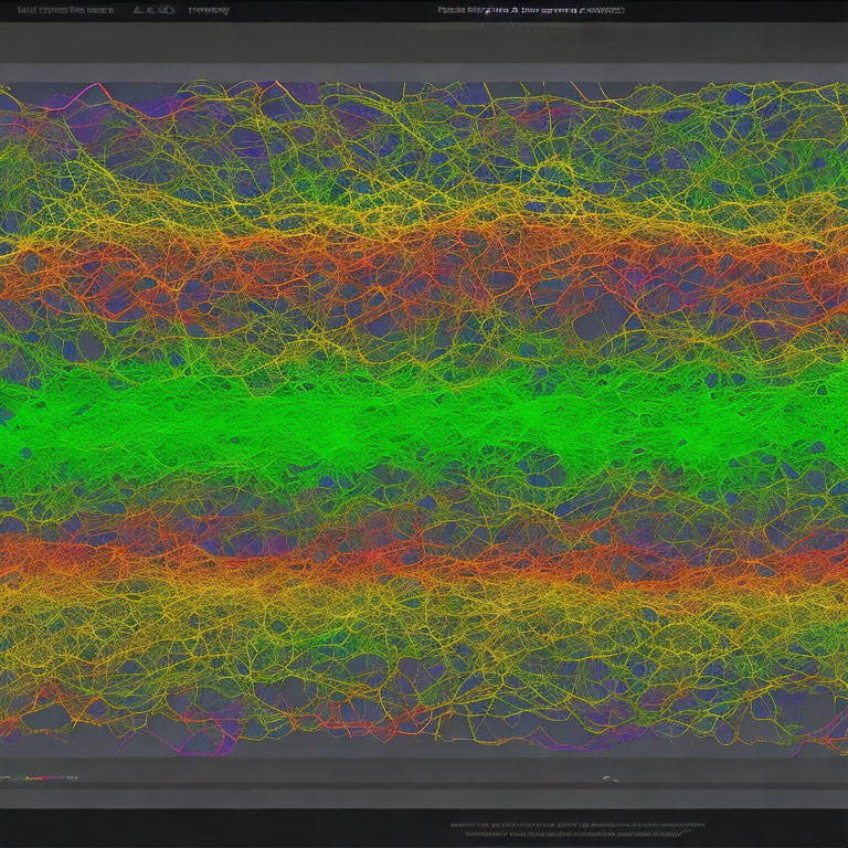 Vibrant Overlapping Lines Network Visualization