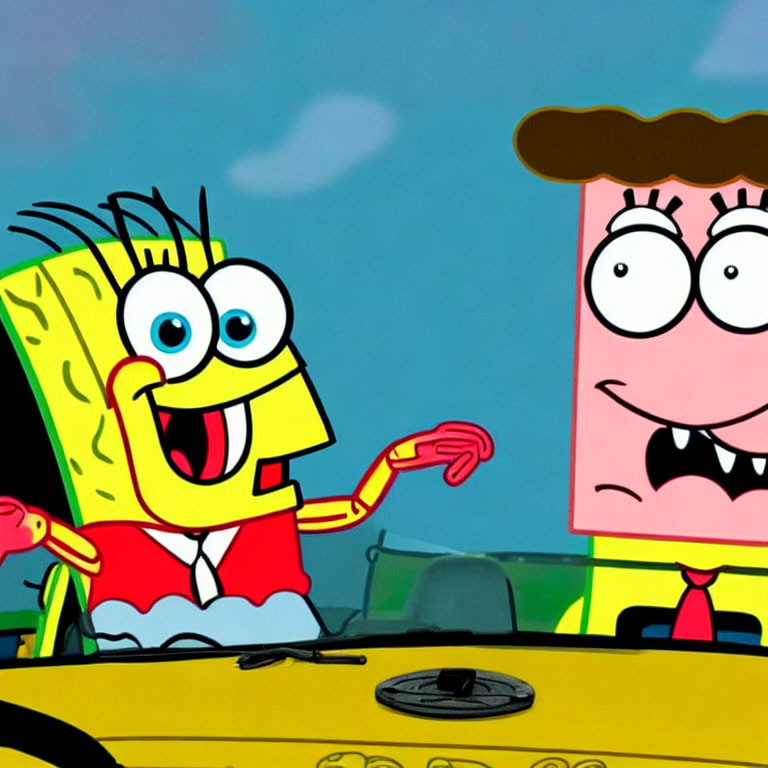 Animated Image: SpongeBob and character at DJ booth