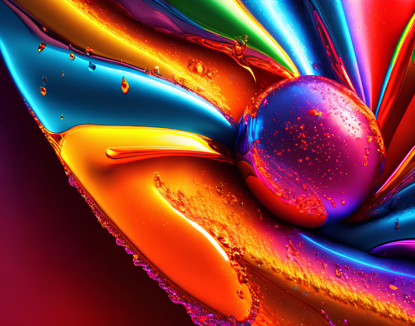 Colorful Abstract Art: Fluid Shapes in Red, Orange, Blue, and Purple