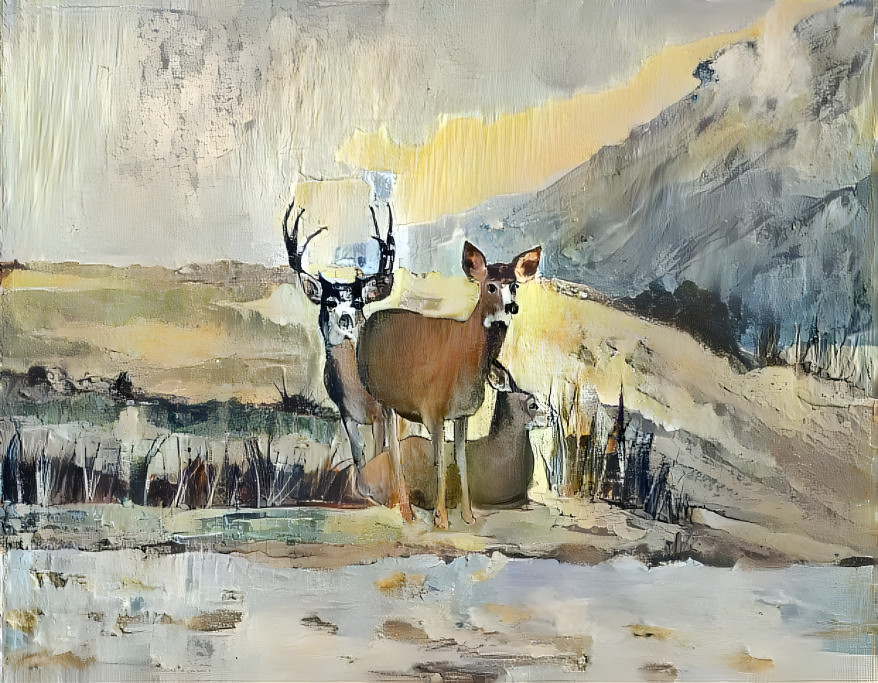 Two Deers during winter