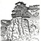 Detailed ink and wash illustration of a charming, multi-storied building