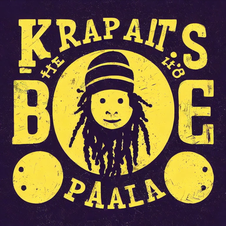 Vintage Cartoon Figure with "KRAPAIS PAALA" Text and "*THE* *BO*