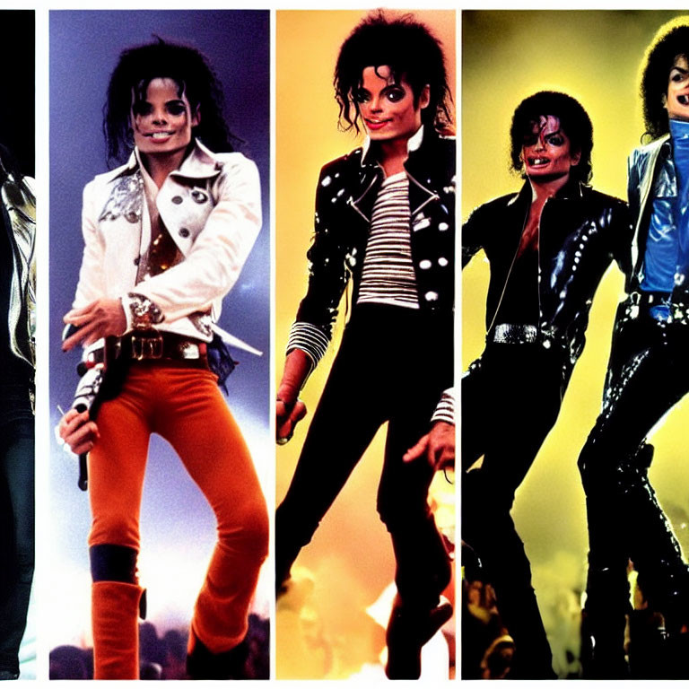 Collage of Performer in Stage Outfits and Dance Moves