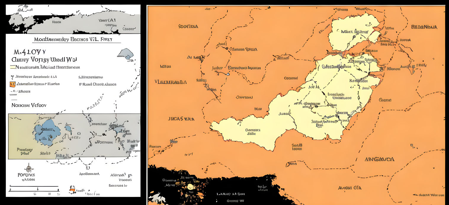 Two-part map displaying Gaulish tribes distribution with key symbols and tribal territories in Western Europe.