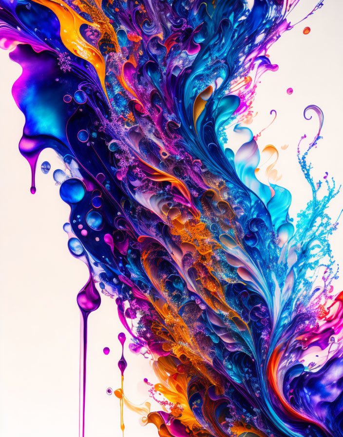 Colorful Abstract Ink Swirls in Dynamic Formation