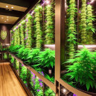 Professional Indoor Cannabis Grow Facility with Lush Green Plants