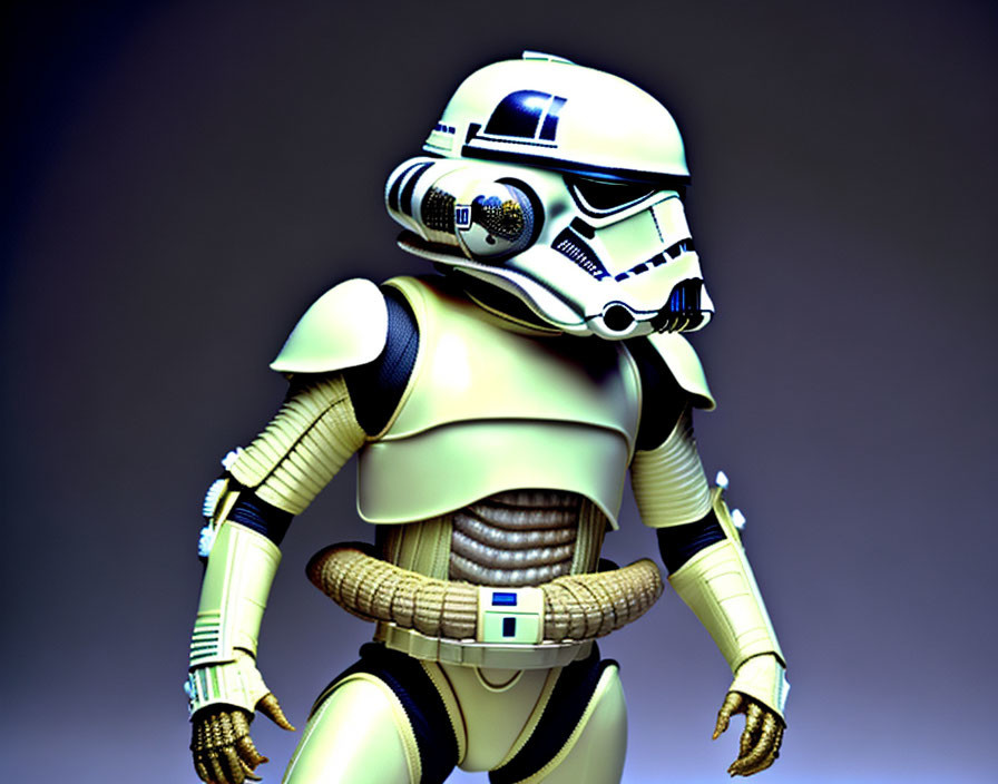 White Stormtrooper 3D illustration on gradient background