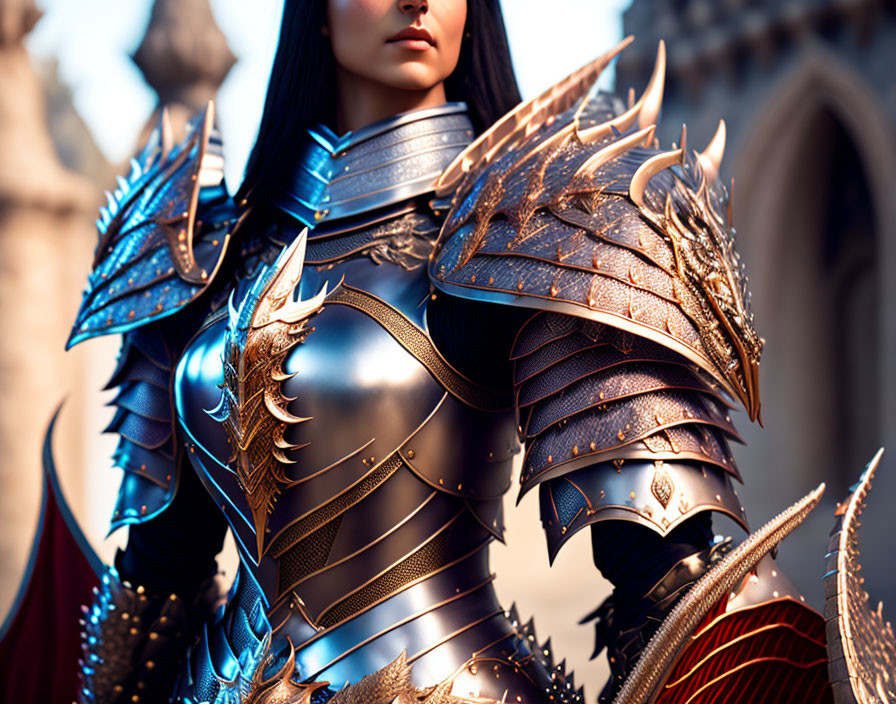 Fantasy armor woman in detailed and ornate design