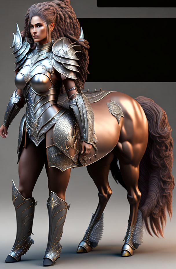 Centaur in Detailed Armor with Confident Pose