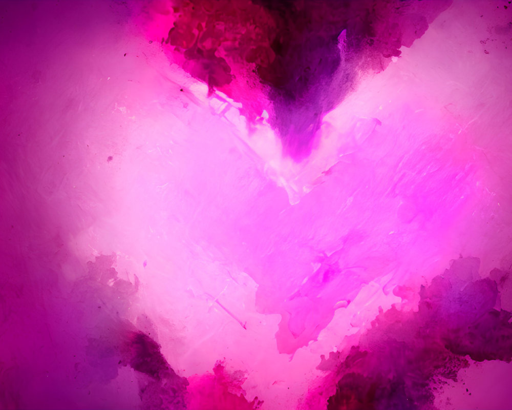 Abstract pink and purple heart shape in dynamic cloudscape.