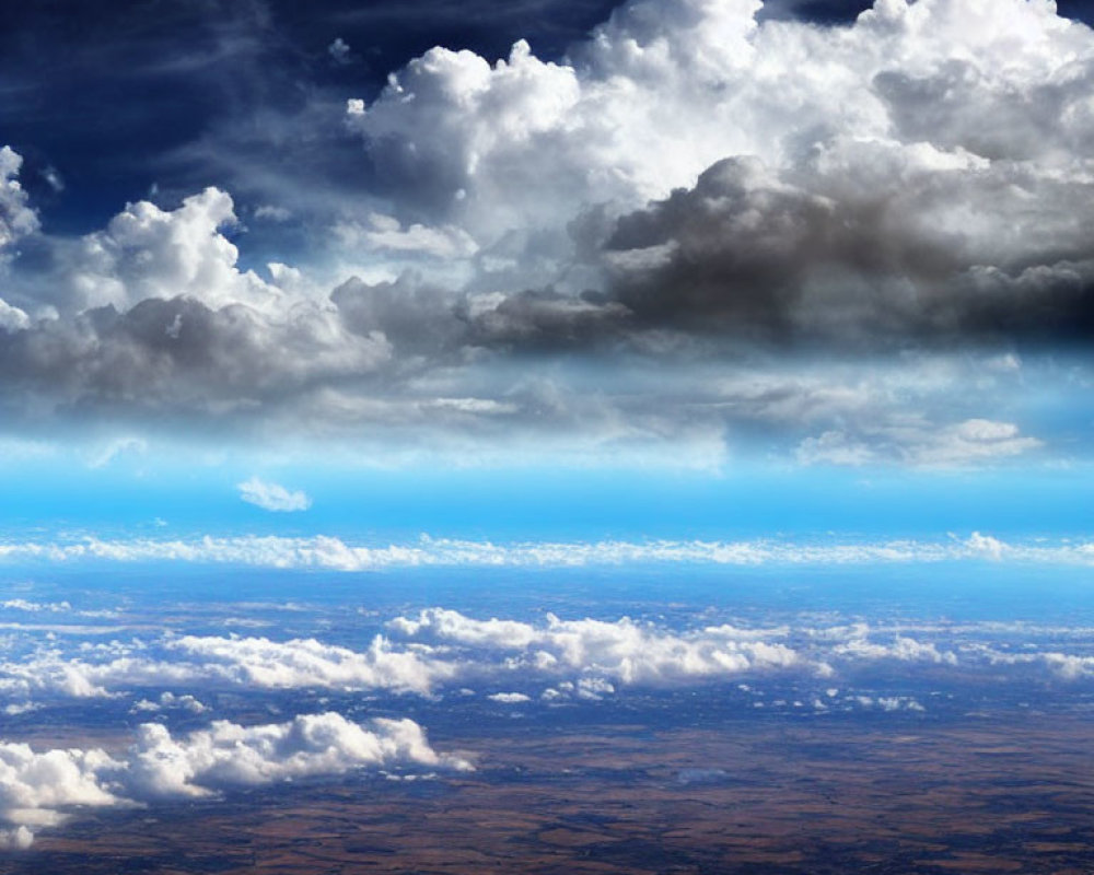 Vast Landscape with Fields and Dynamic Sky Full of Clouds