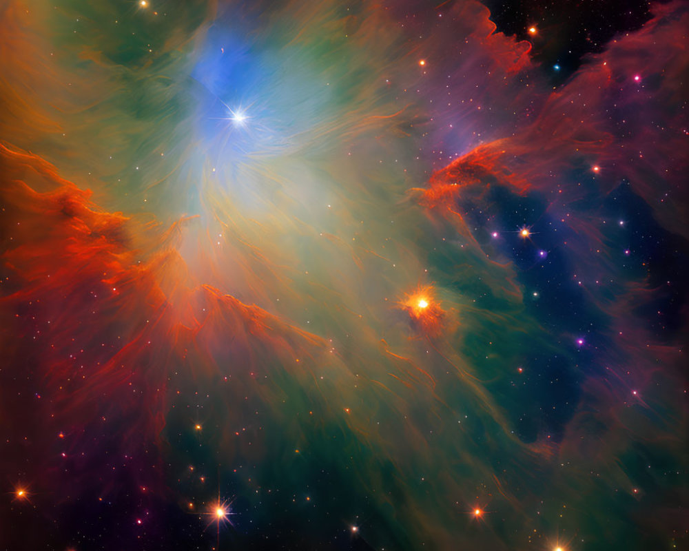 Colorful Cosmic Clouds with Stars and Stellar Explosions in Space