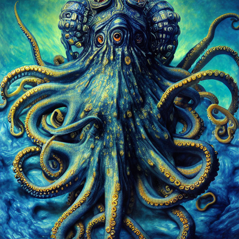 Colorful Octopus-Like Creature Painting with Intricate Patterns