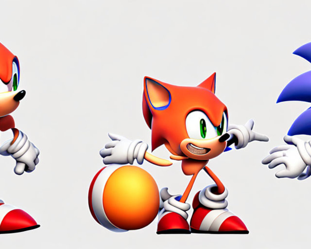 Sonic the Hedgehog: Confident, Cheerful, Smirking Poses