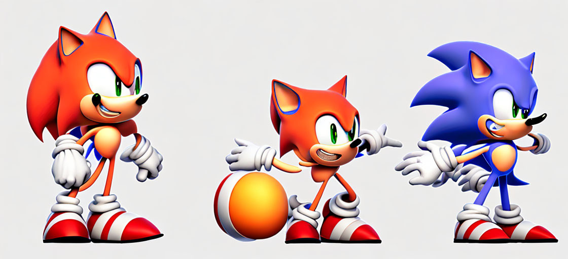 Sonic the Hedgehog: Confident, Cheerful, Smirking Poses