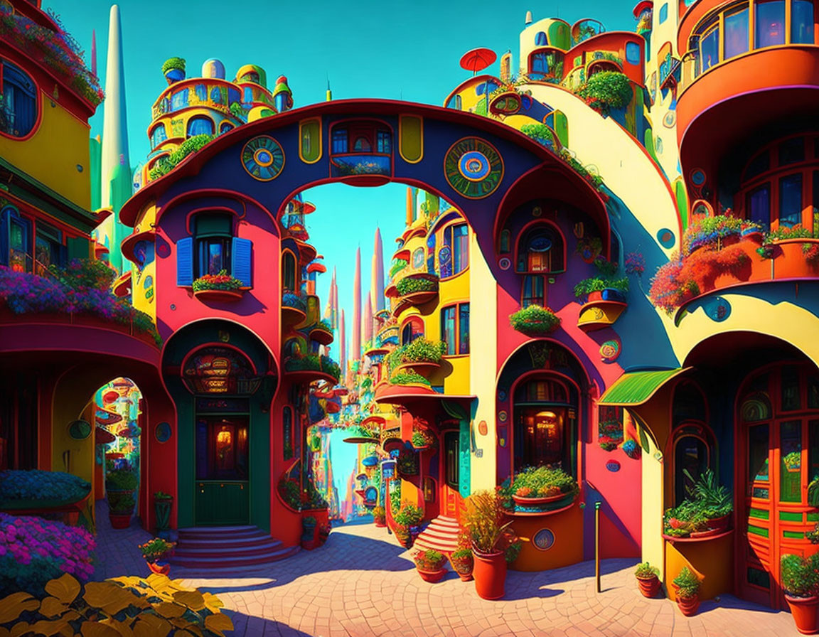 Colorful Curved Architecture in a Whimsical Village