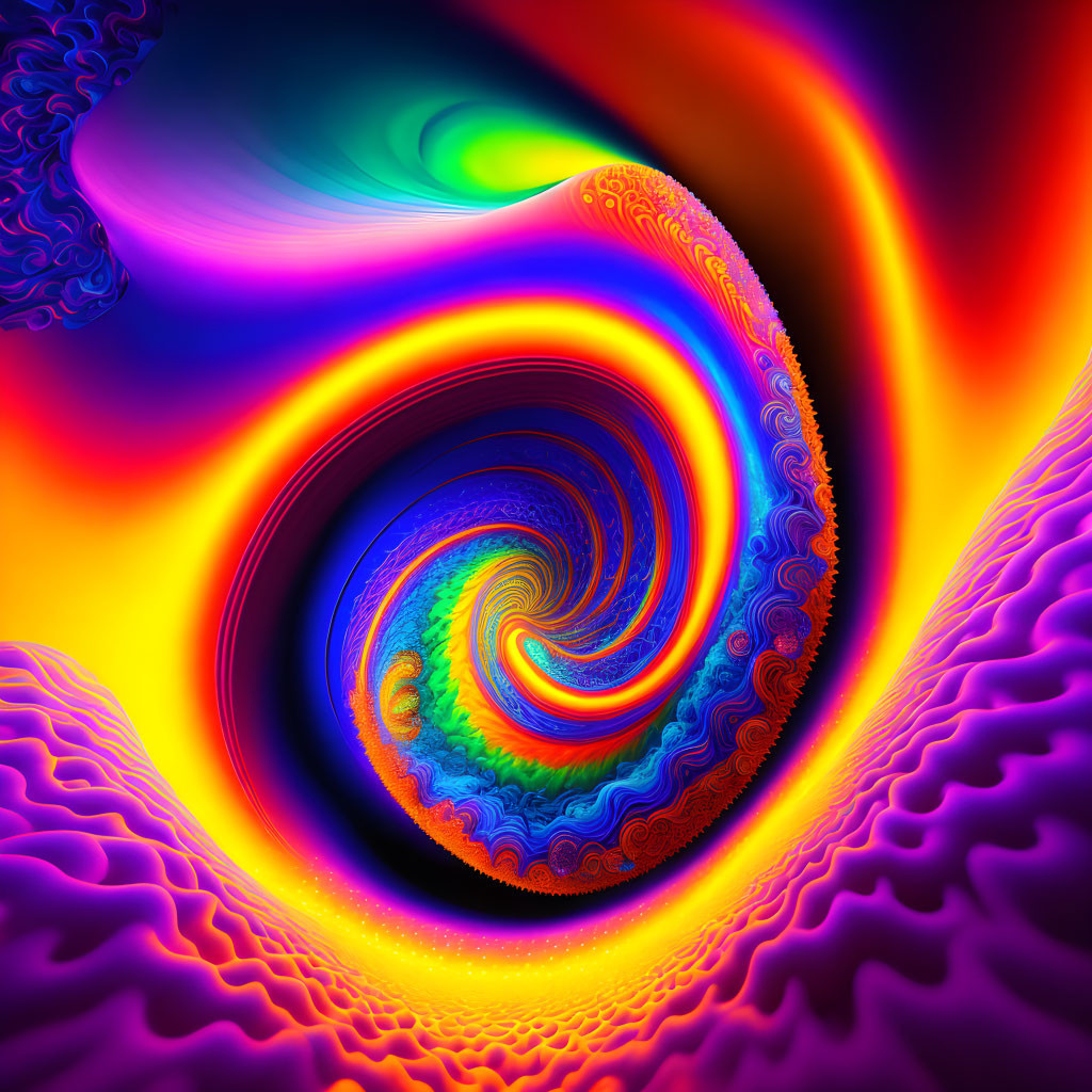 Colorful Fractal Spiral with Vibrant Spectrum