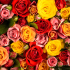 Colorful Flower Arrangement with Yellow Bell Pepper