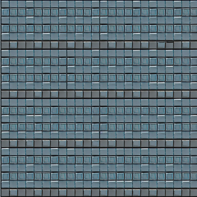 Blue-tinted window pattern on modern high-rise building facade