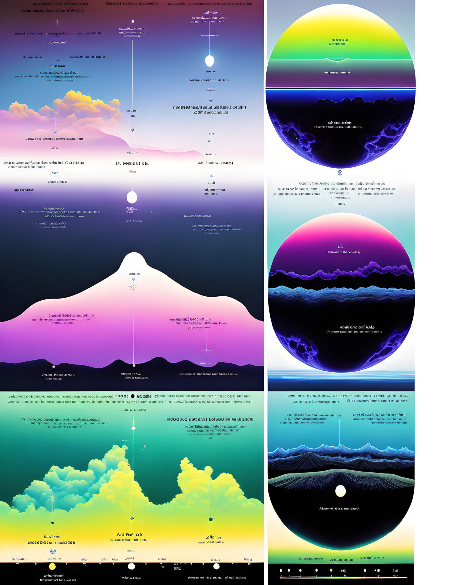 Six Colorful Educational Diagrams of Earth & Water Phenomena