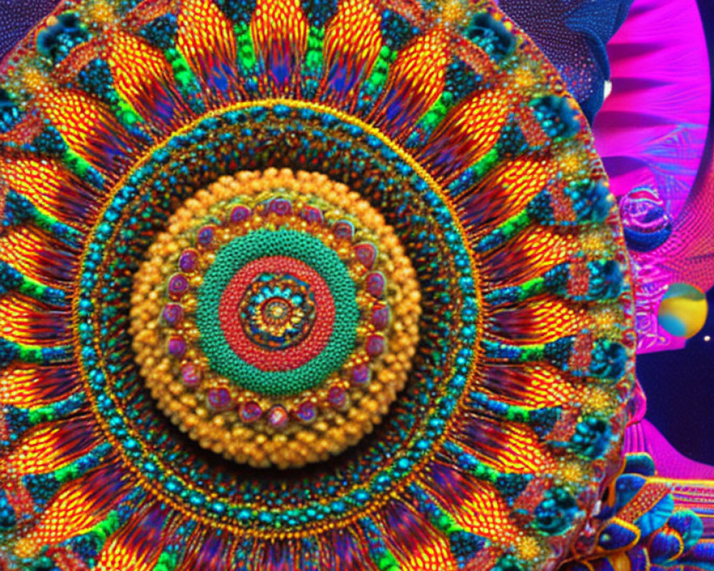 Colorful Fractal-Like Circular Pattern Artwork