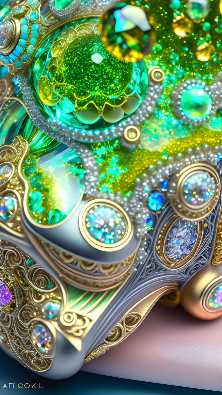 Vibrant Abstract Fractal Art with Intricate Patterns