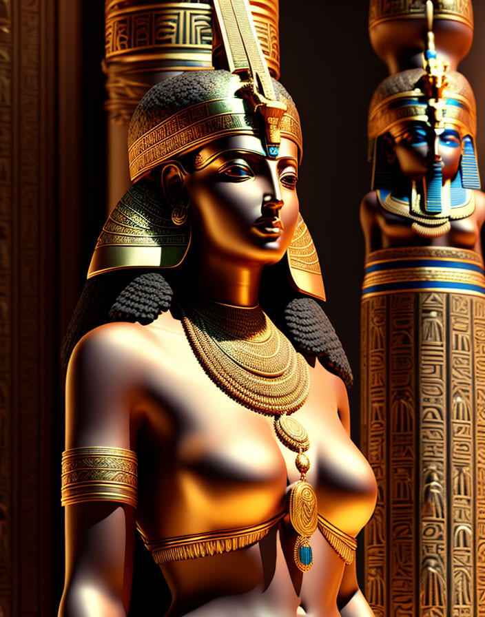 Ancient Egyptian Queen 3D Digital Artwork