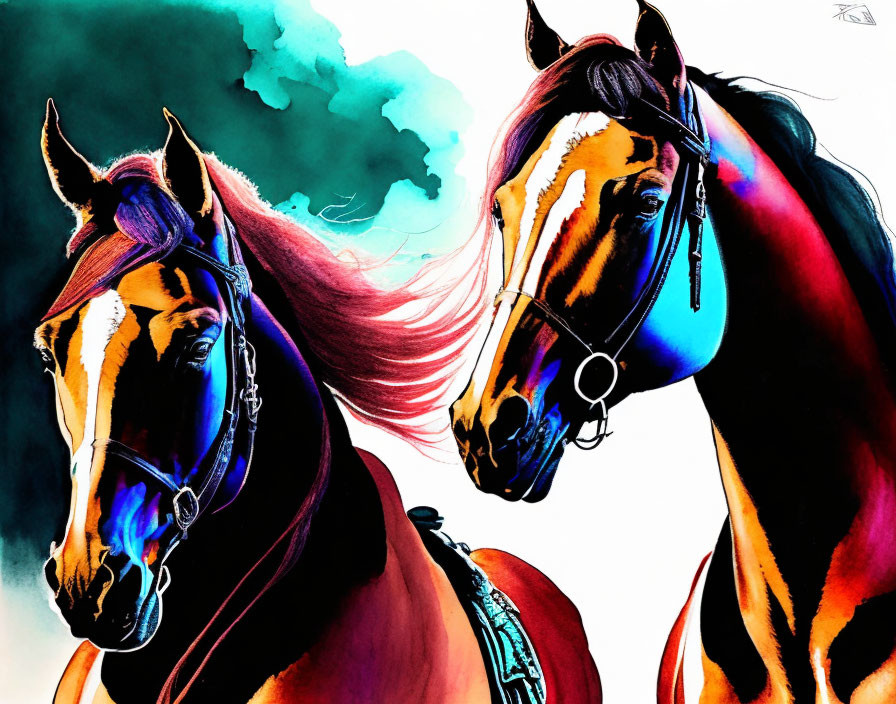 Colorful Horse Artwork with Dynamic Appearance