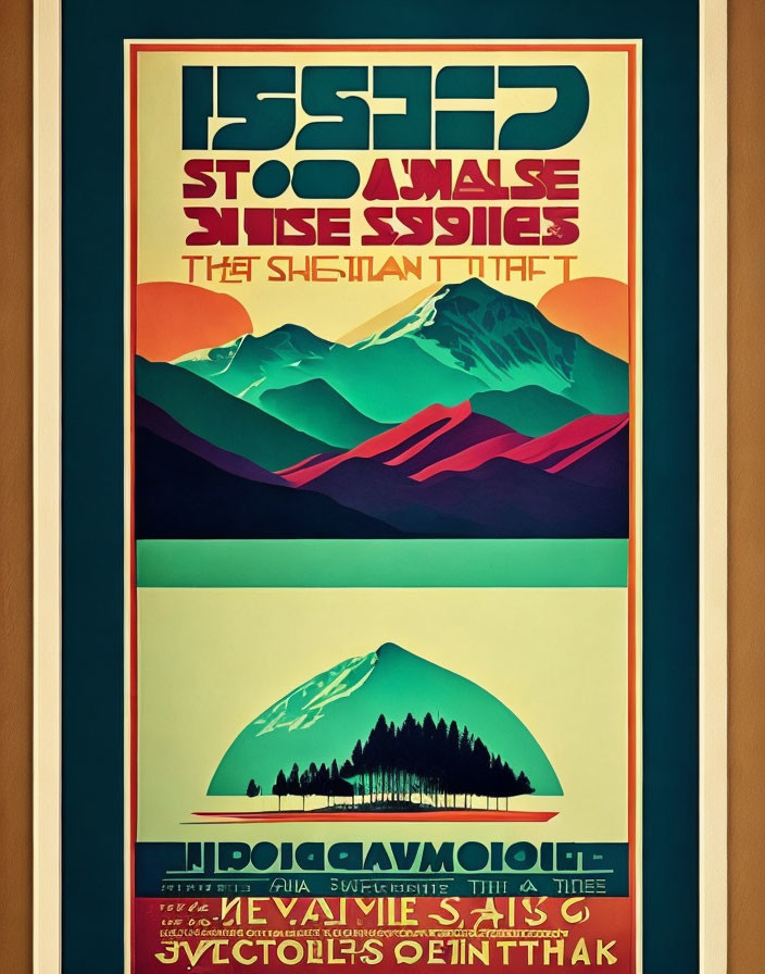 Stylized Vintage-Style Poster with Bold Colors and Retro Typography