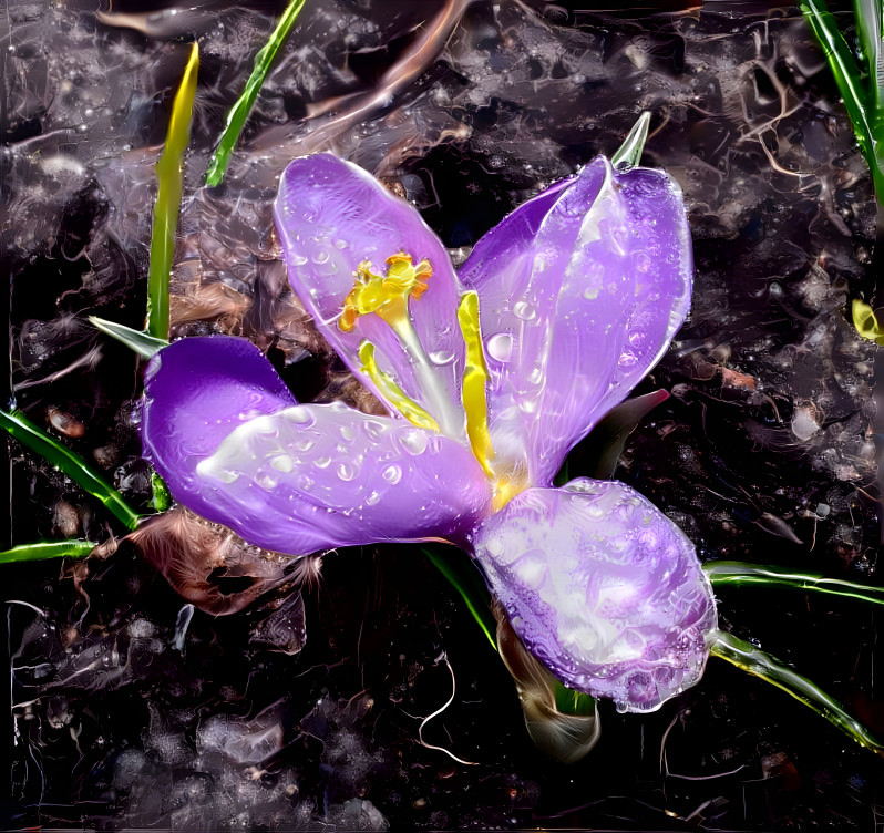 Spring rain on my spring crocus