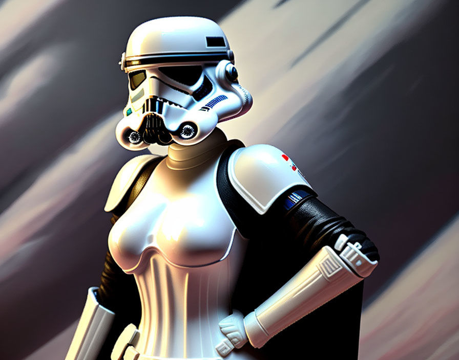 Detailed Stormtrooper Figure Close-Up with Blurred Background