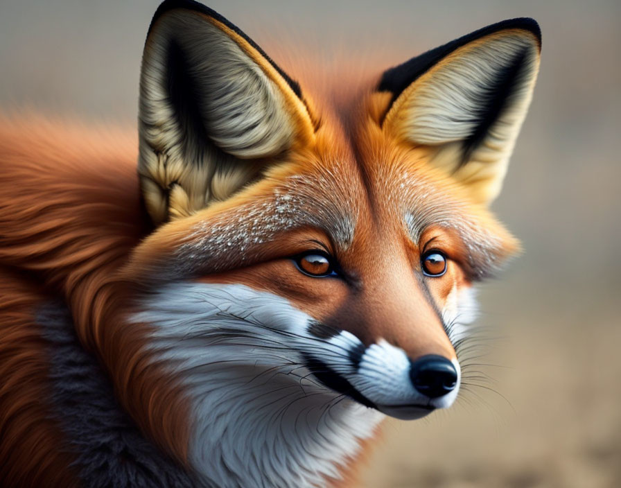 Red Fox Close-Up: Vibrant Orange Fur and Sharp Eyes