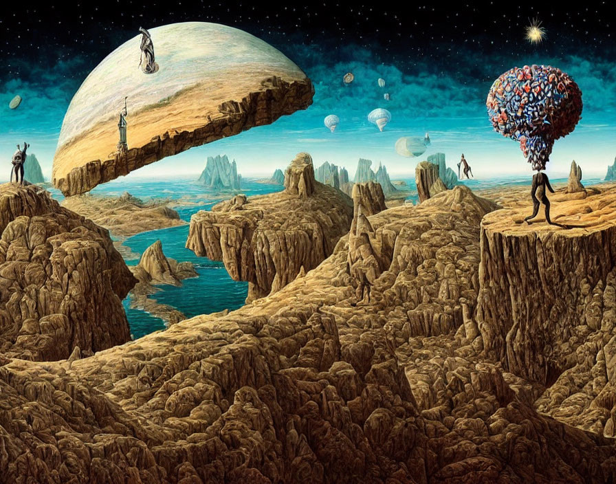 Surreal Alien Landscape with Unique Terrain and Water