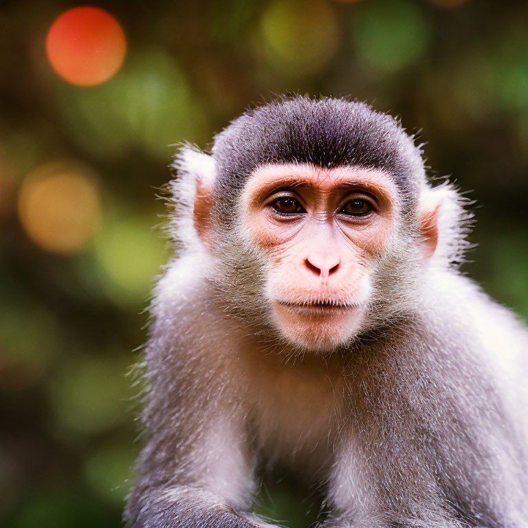 Close-Up Monkey Portrait with Pensive Expression and Fuzzy Coat