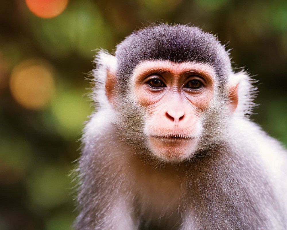 Close-Up Monkey Portrait with Pensive Expression and Fuzzy Coat