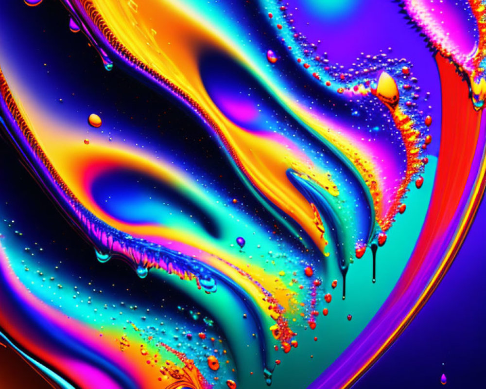 Colorful Abstract Artwork: Swirling Blue, Orange, and Purple Tones