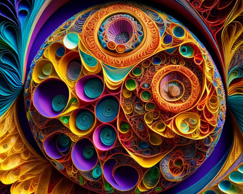 Colorful Abstract Art: Intricate Spirals & Swirling Patterns