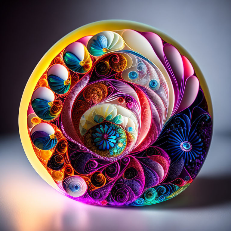 Colorful Quilled Paper Art: Swirling Patterns in Circular Design