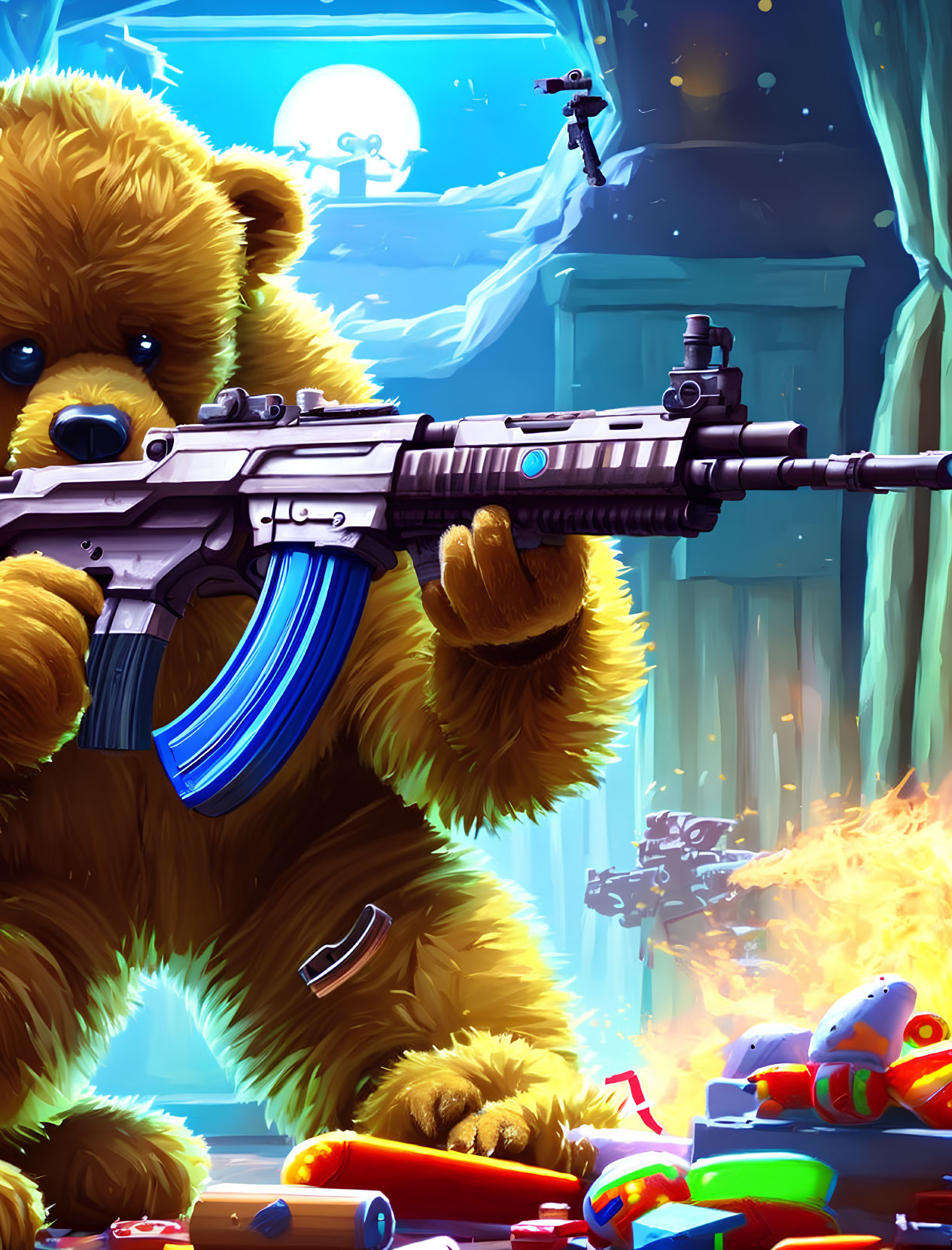 Bear with a machine gun