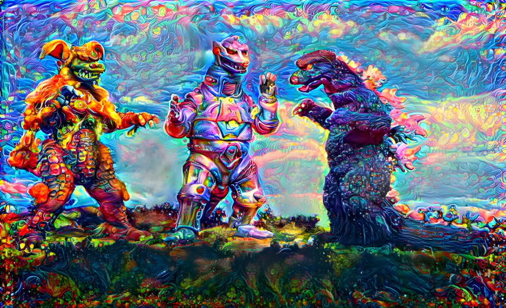 Psychedelic Godzilla vs Psychedelic Mecha-Godzilla