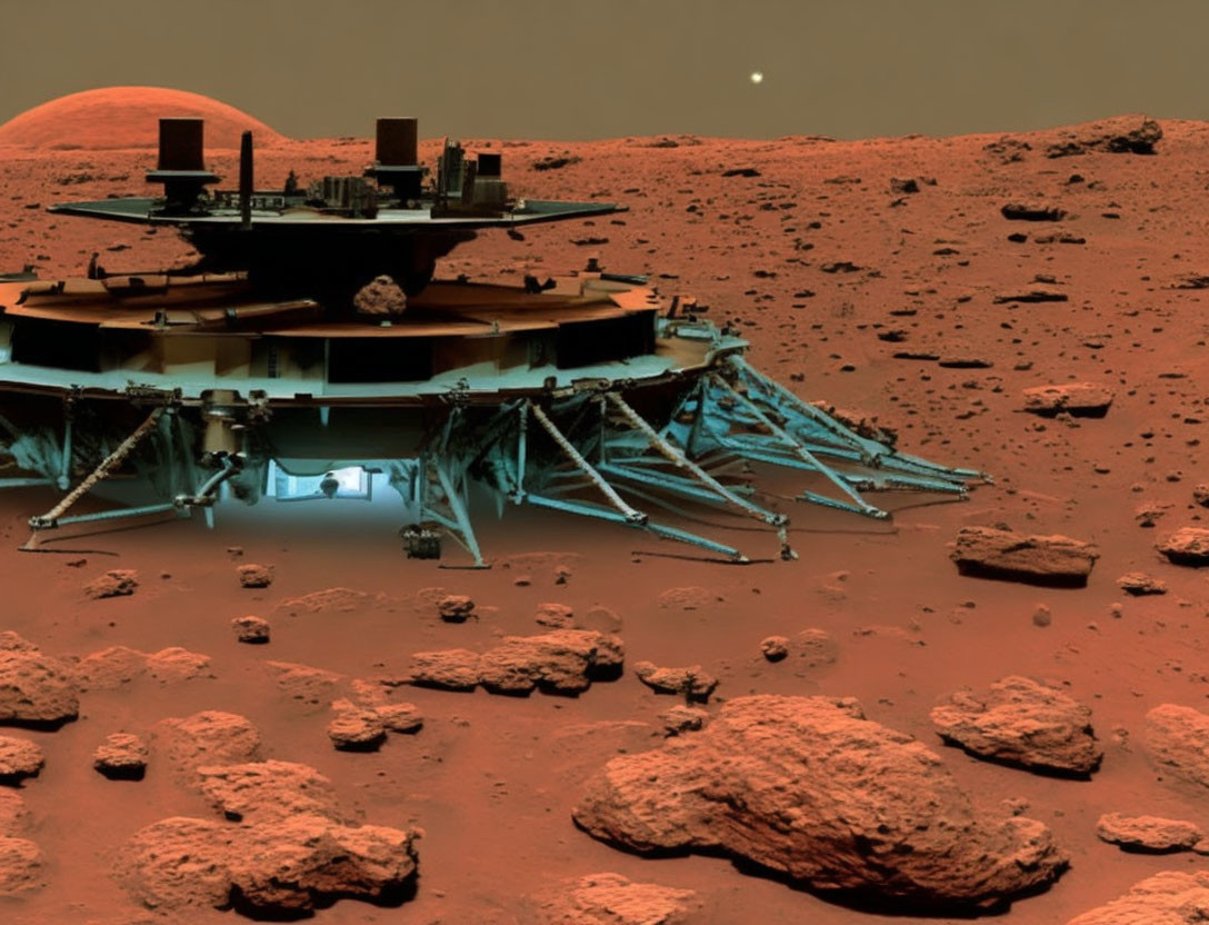 Robotic arm camera captures rocks on Martian surface.