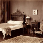 Ornate Metal Bed Frame in Elegant Bedroom