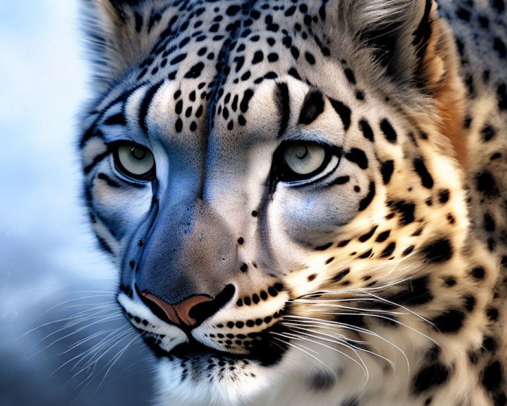 Detailed Jaguar with Striking Blue Eyes and Fur Patterns