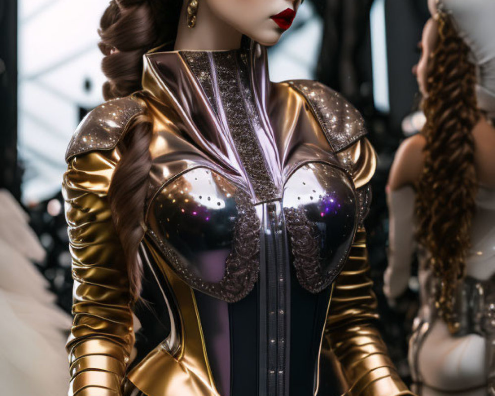 Mannequin with Futuristic Bodysuit in Luxurious Interior