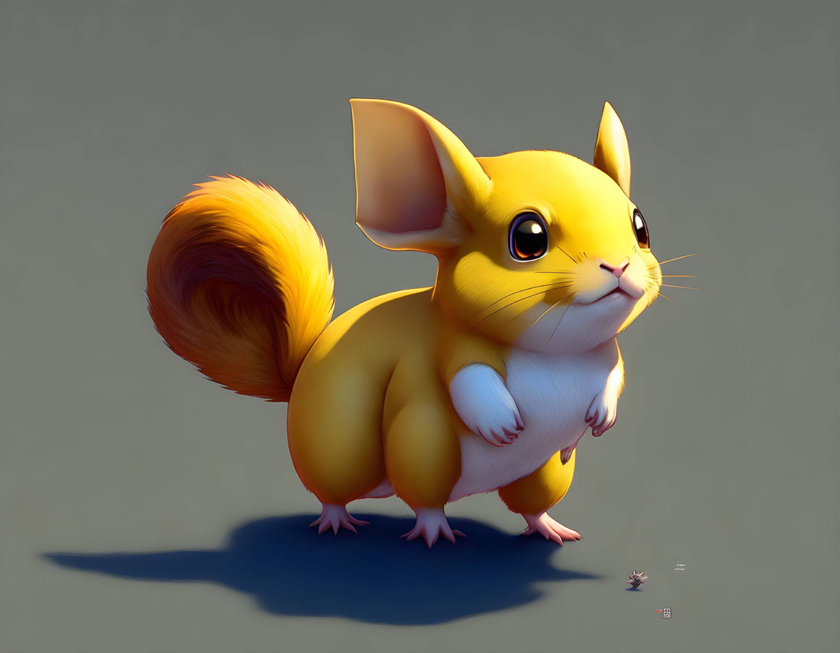 Illustration of cute chubby yellow squirrel-like creature