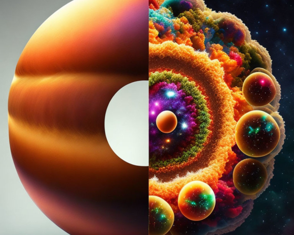 Surreal torus and fractal-like structure in starry space.