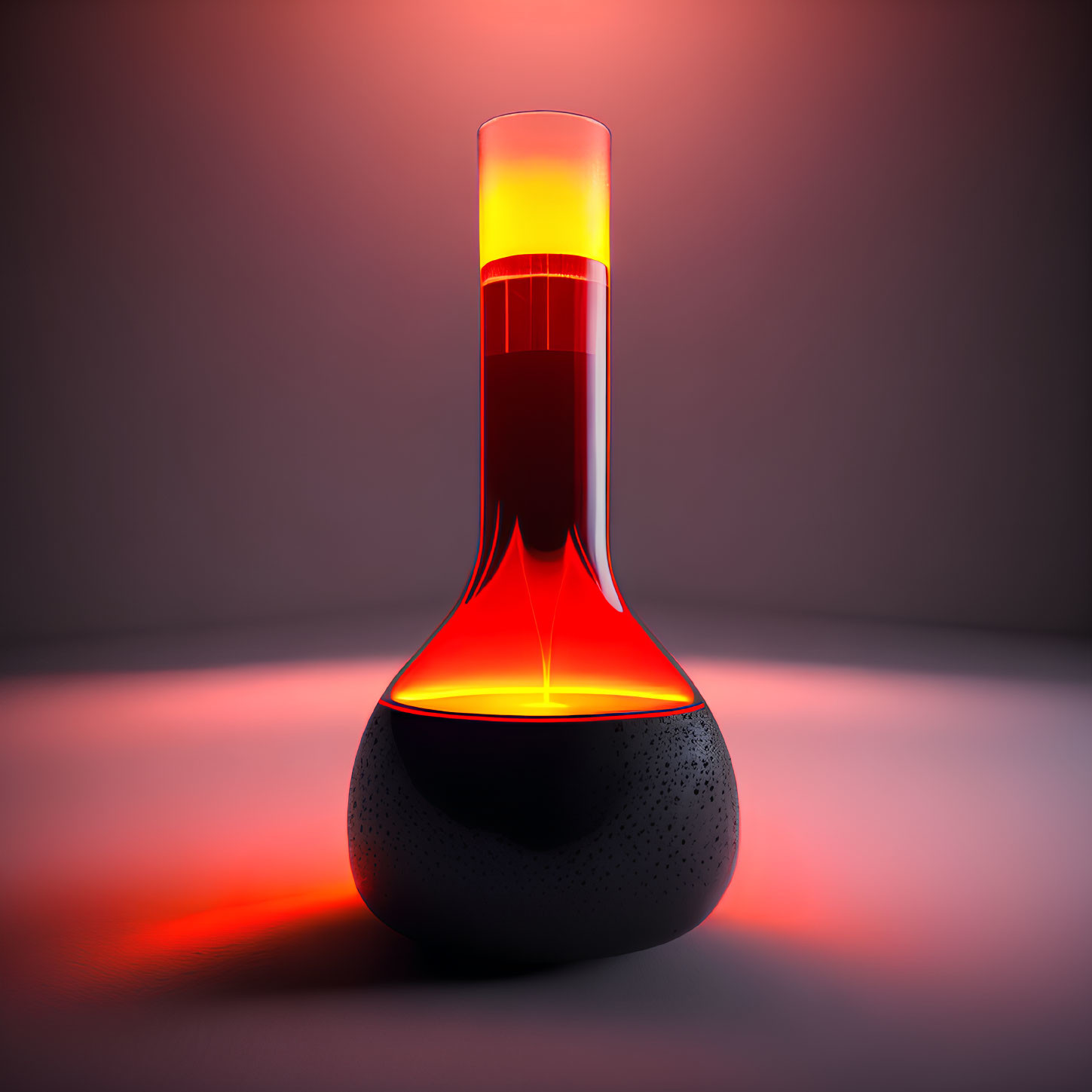 Red Glowing Lava Lamp on Gradient Background